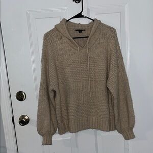 Elegant Beige Hooded Sweater